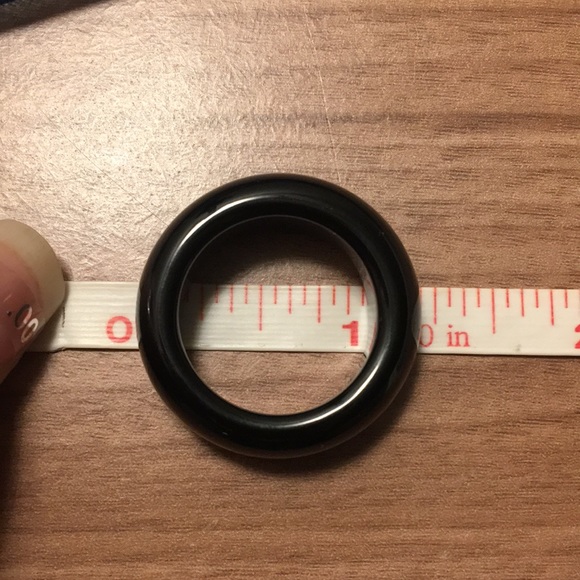 🎲TRADED🎲BLACK AGATE ring, unisex band - Picture 14 of 17